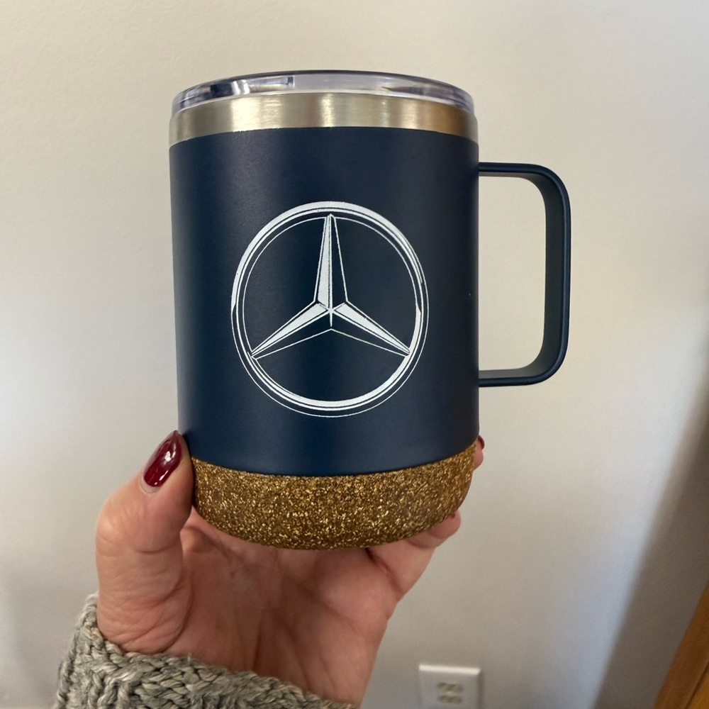 Mercedes Navy Travel Mug with Cork Base